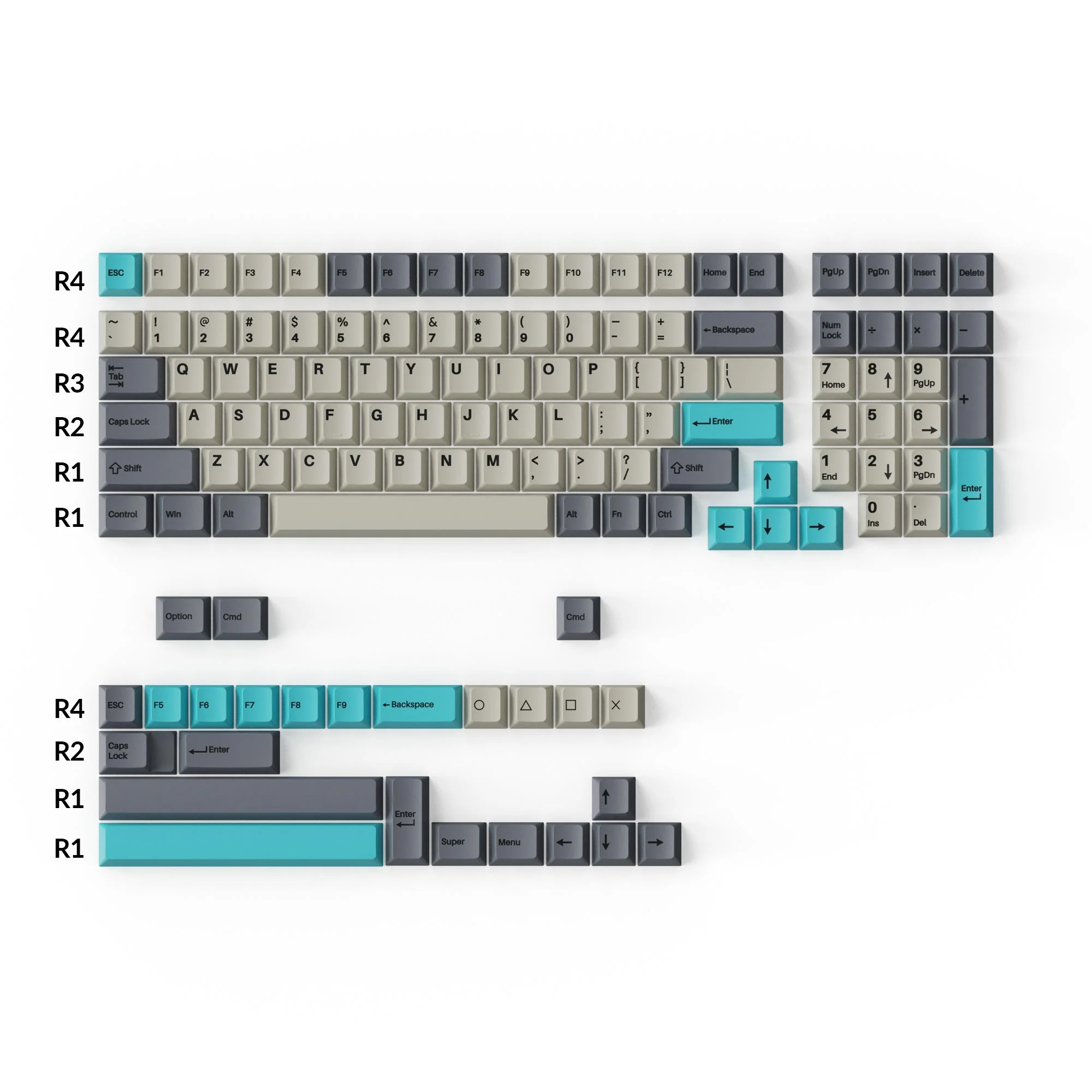 Cherry Profile Double - Shot PBT Full Set Keycaps - Dolch Blue - Image 2