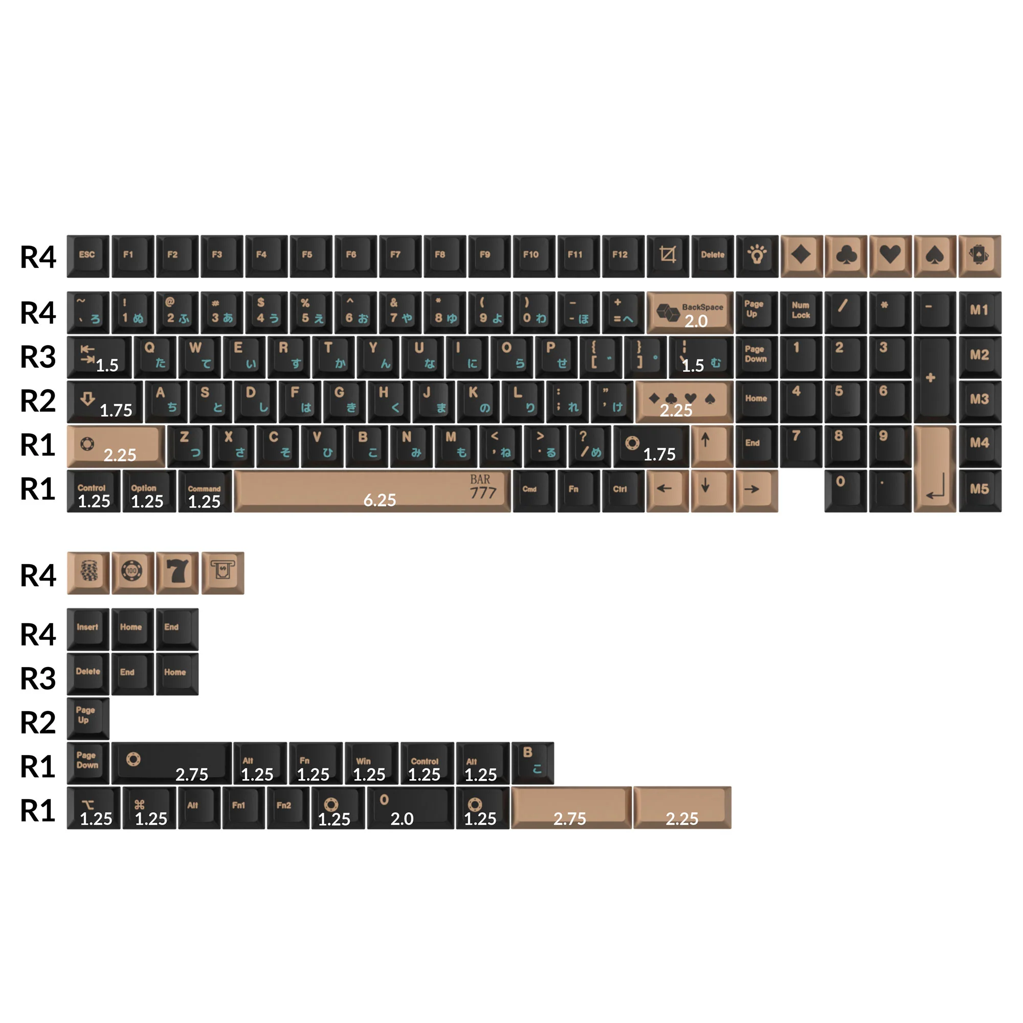 Golden Casino - Cherry Profile Dye-Sub PBT Full Keycap Set - Image 2