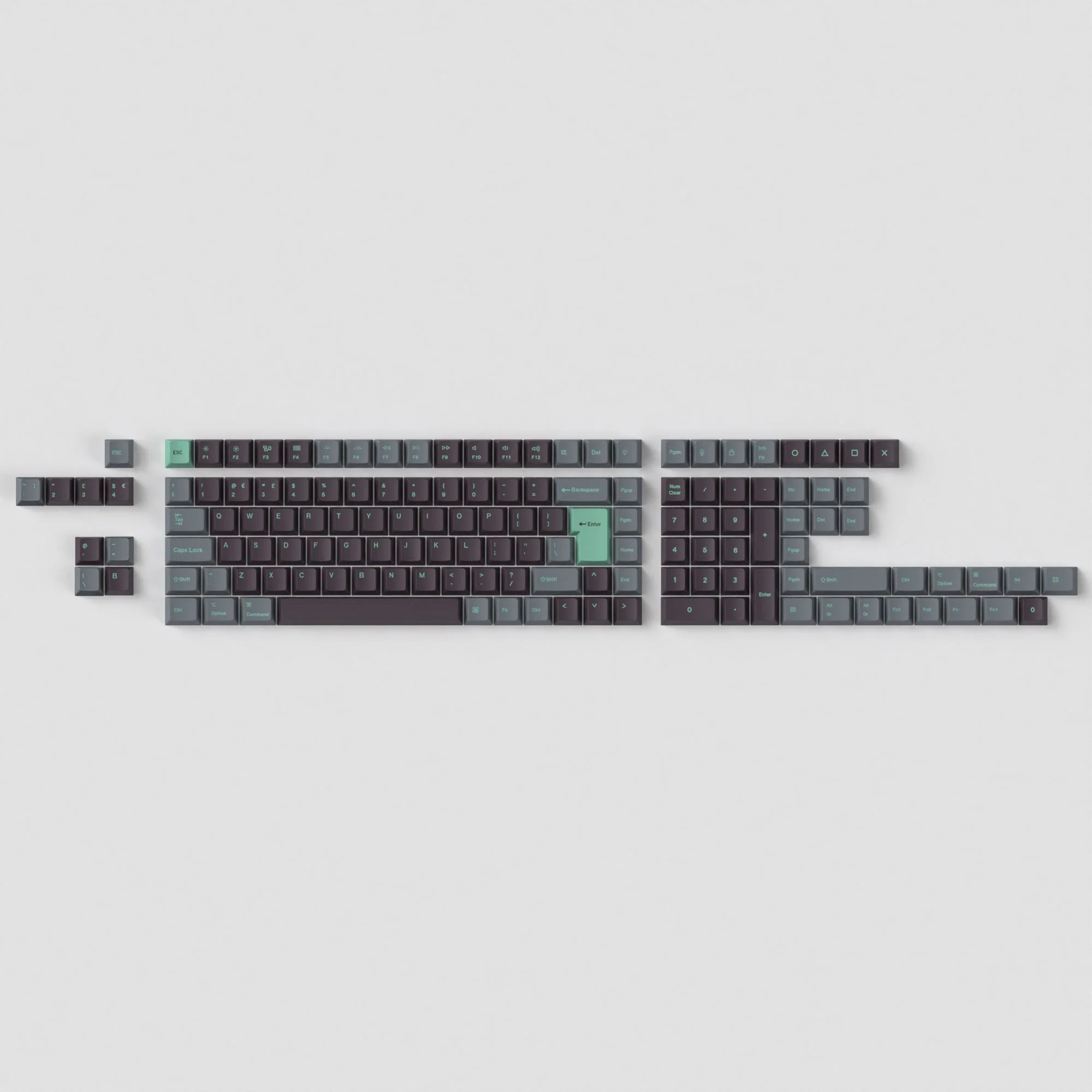 ISO Cherry Profile Dye-Sub PBT Full Set Keycap Set - Hacker Mint - Image 6