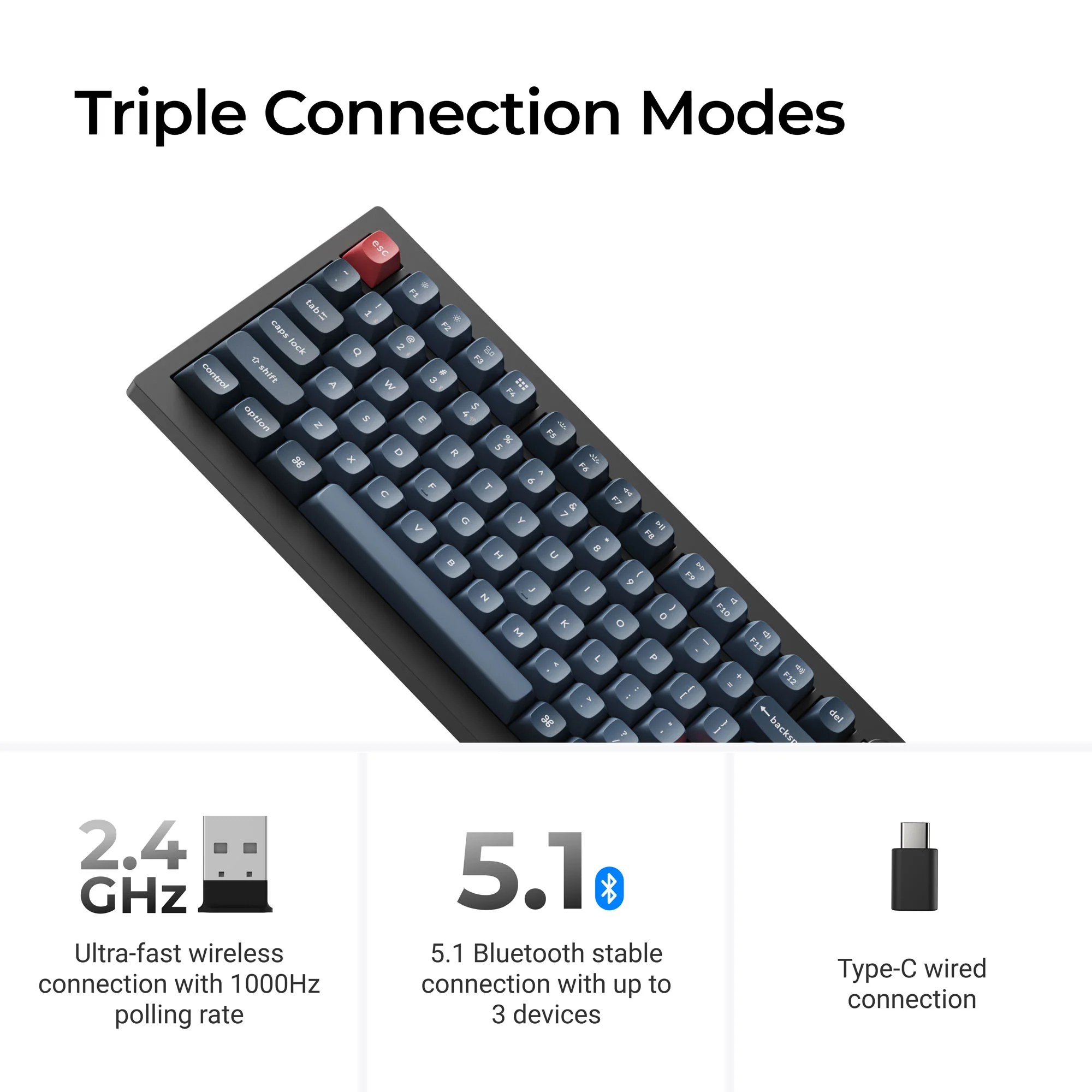 Keychron V1 Max QMK/VIA Wireless Custom Mechanical Keyboard - Image 3