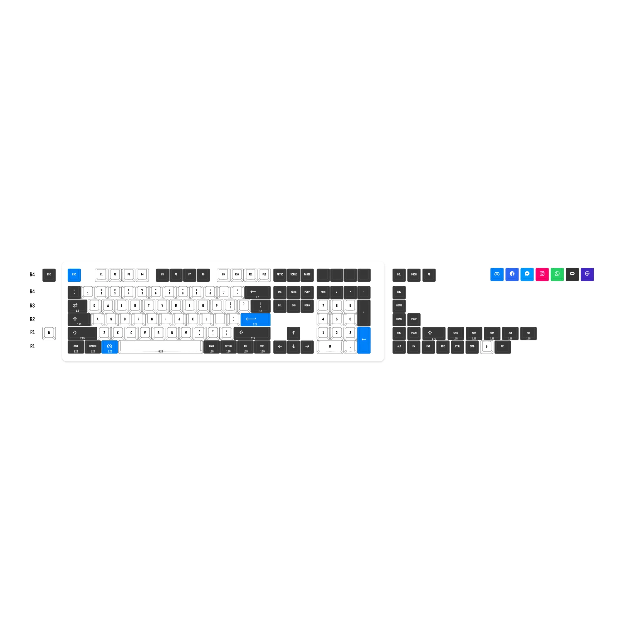 OEM Dye-Sub PBT Full Set Keycap Set - Meta - Image 4